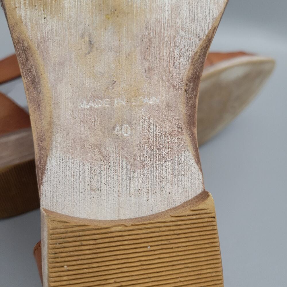 Free People Tan Leather Braided Cutout Sandals - Picture 10 of 12